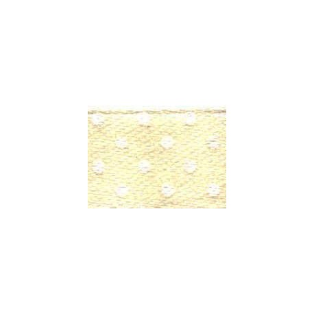 17327/6004 Juosta atlasinė 25 mm su taškeliais ecru/1 m