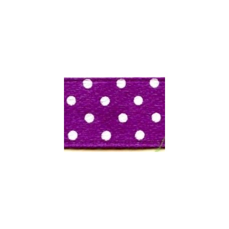 17327/6123 Satin Ribbon with Dot 25 mm dark violet/1 m