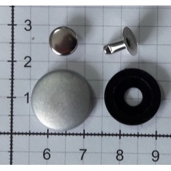 Self-Cover Buttons with Rivets for Caps 28" (18mm) black back/100 pcs.
