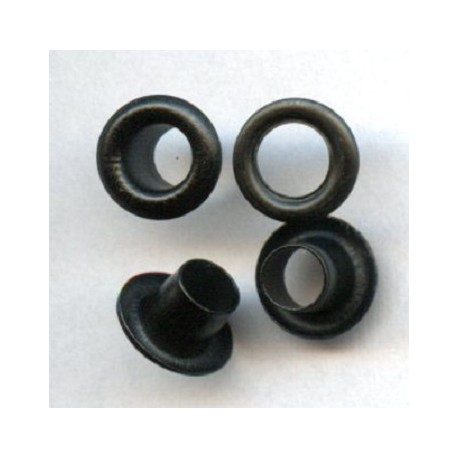 Eyelets of steel with Washer 6 mm long Barrel art. 06DP/black/100 pcs.