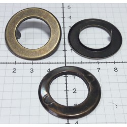 Eyelets of steel 21 mm for haberdashery art. O21X/P/old brass/10 pcs.