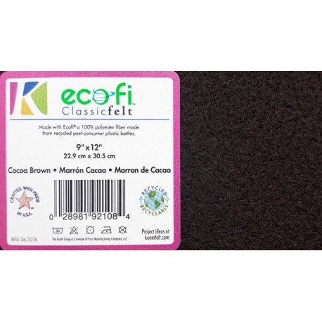 21004 Felt Sheets from recycled PES fibres, 23x30cm, 1 mm/Cocoa Brown