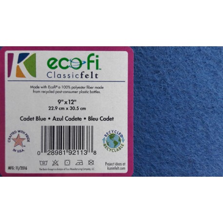 Felt Sheets from recycled PES fibres, 23x30cm, 1 mm/Cadet Blue