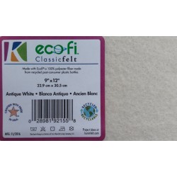 21008 Felt Sheets from recycled PES fibres, 23x30cm, 1 mm/Antique White