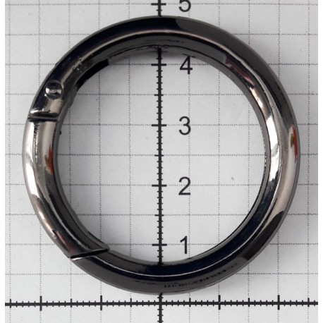 20960 Metal ring carabiner art.502/35 mm/black nickel/1 pc.