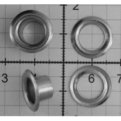 Eyelets of steel with Washer 8 mm long Barrel art.08DP/nickel/100 pcs.
