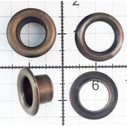 15705 Eyelets with Washer 8 mm long Barrel art.08DP/old brass/100 pcs.