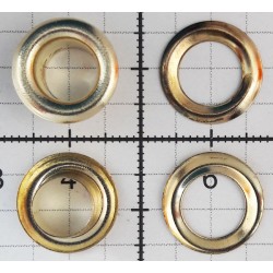 17436 Eyelets with Washer 8 mm long Barrel art.08DP/gold/100 pcs.