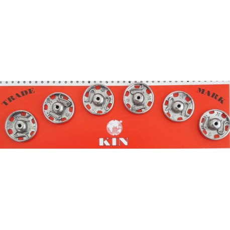 Snap Fasteners for sewing No.6 15.9mm nickel/6 pcs.