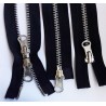Two Way Metal Zipper 70 cm nickel/black