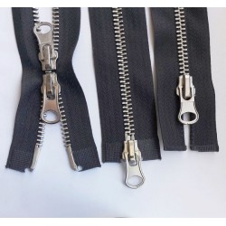 15161/TP Two Way Metal Zipper M60 100 cm nickel/dark grey