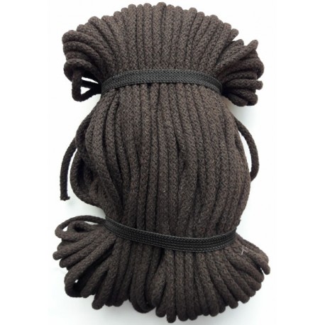 6678/30 Cotton braided cord 6 mm/dark brown/1m