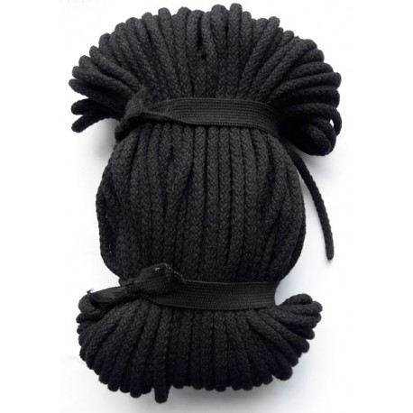 22449 Cotton braided cord 5 mm color 0099-black/1m