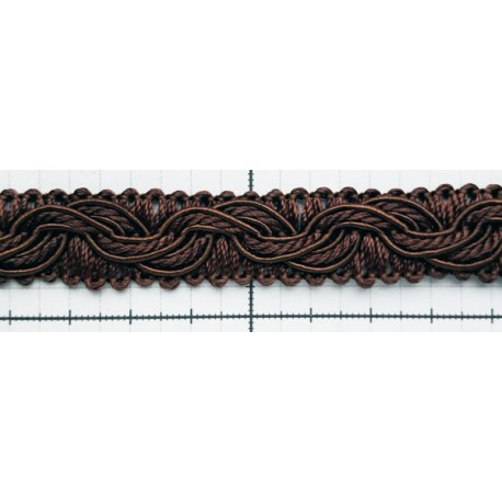 Decorative edging braid LPE-518, color PE-18 - chocolate/1m