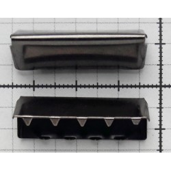 19669 Metal Webbing Belt Tip 30x10 mm/black nickel/1 pc.
