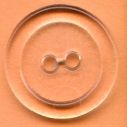 19072 20 mm Plastic Round Button 2 Holes Transparent/1 pc.