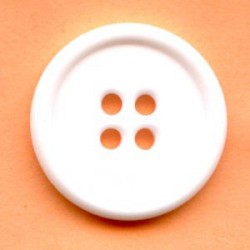 20077 20 mm Plastic Round Button 4 Holes White/1 pc.