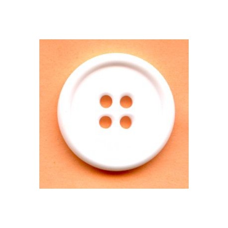 Plastic Round Button, 20 mm , 4 Holes White/1 pc.
