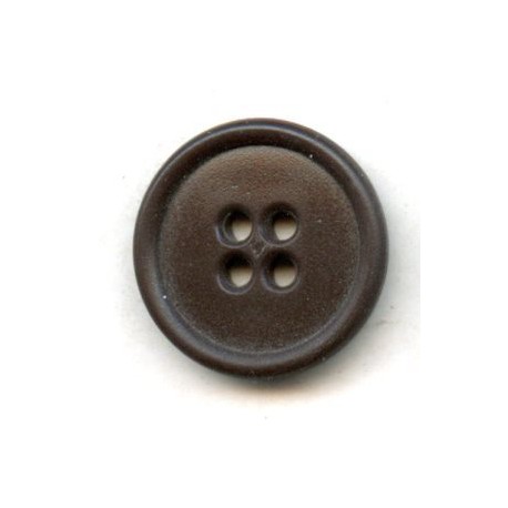 Plastic Round Button, 20 mm, 4 Holes Dark Brown/1 pc.
