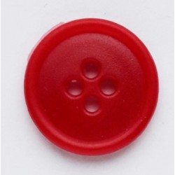 Plastic Round Button, 20 mm, 4 Holes Red/1 pc.