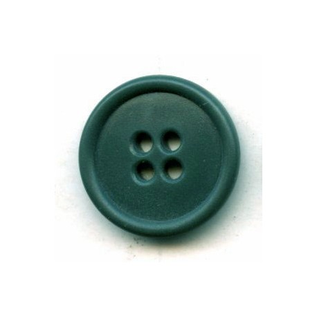 Plastic Round Button, 20 mm, 4 Holes Dark Green/1 pc.