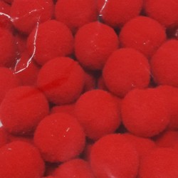 Soft Fluffy Pompons 20 mm Red/1 pc.