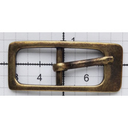 Single Prong Center Bar Buckle art. 1782/15 mm/old brass/1 pc.