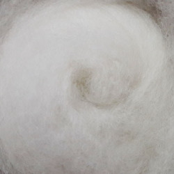Carded Wool for Felting color 1001-White 25 g