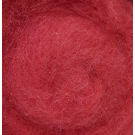 Carded Wool for Felting color 3004 - red/25 g