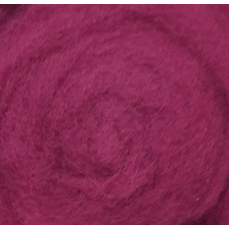 Carded Wool for Felting, colour 3013-bordeaux/25 g