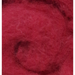 Carded Wool for Felting, colour 3014-dark red/25 g