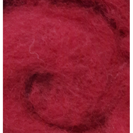 Carded Wool for Felting, colour 3014-dark red/25 g