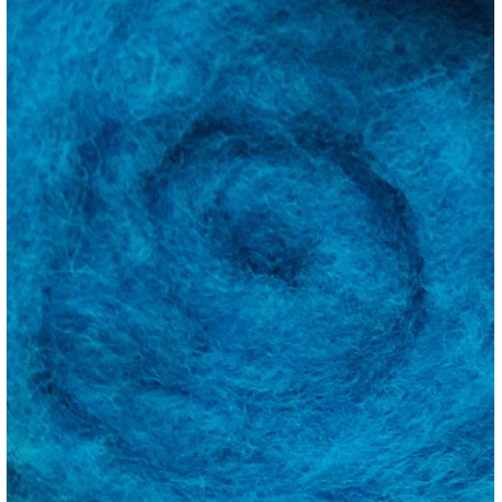 Carded Wool for Felting color 5001 - turquoise/25 g