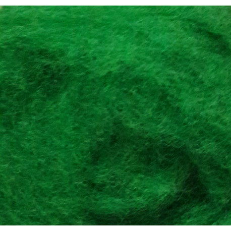 Carded Wool for Felting, color 5007- dark green/25 g