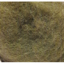 Carded Wool for Felting, color 5009-khaki/25 g