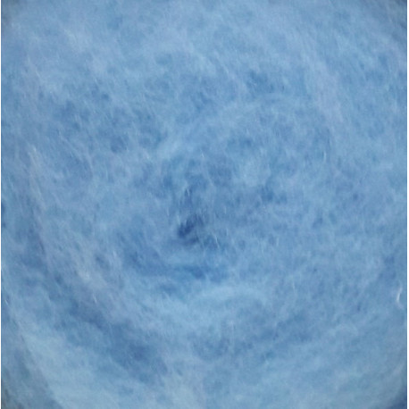 Carded Wool for Felting, color 6008-sky blue/25 g