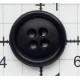 18113 Plastic Round Buttons Size 24" 4 Holes Black/500 pcs.