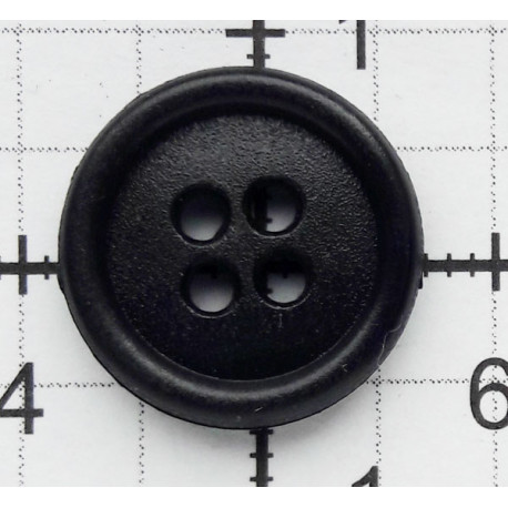 18113 Plastikinės 15 mm (24 ") apvalios 4 skylučių sagos juodos/500 vnt.