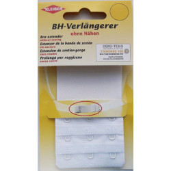 Bra extender without sewing 3x3 55 mm white