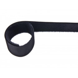 Velcro dvipusė žemo profilio juosta 20 mm juoda/1 m