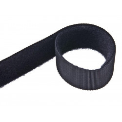 Velcro dvipusė žemo profilio juosta 30 mm juoda/1 m