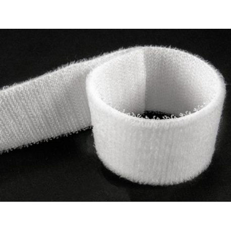 Kibi (Velcro) dvipusė juosta 25 mm balta/1 m