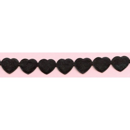Heart Shape Trim Ribbon art.T-04 black/1 m
