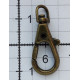 Metal snap hook art.586/4 mm old brass/1 pc.