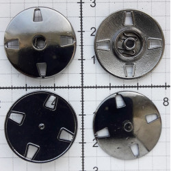 Sew-on Snap Fasteners 25 mm black nickel/1 pc.